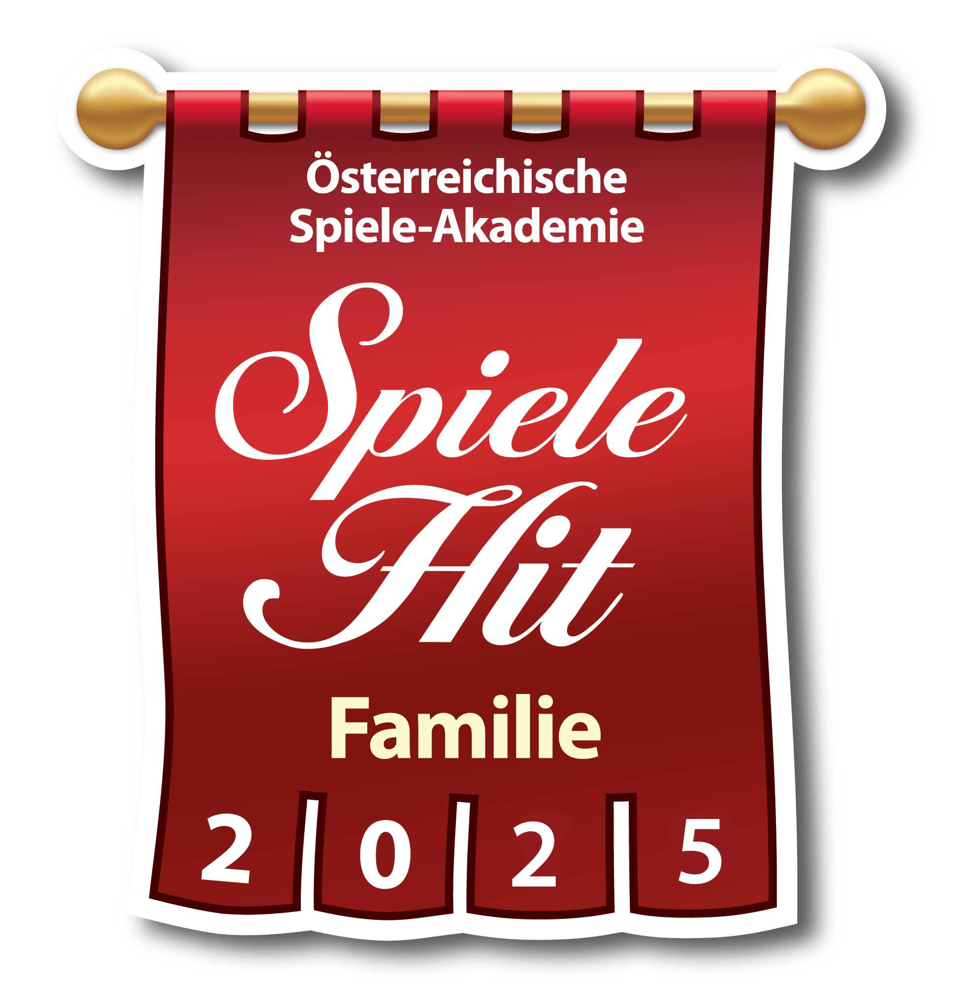 Logo Österreichischer Spielepreis 2025 in der Kategorie „Spiele-Hit Familie“