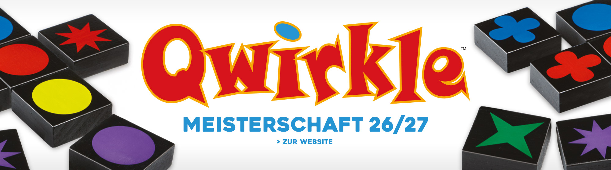Werbebanner zur Qwirkle™ Weltmesiterschaft